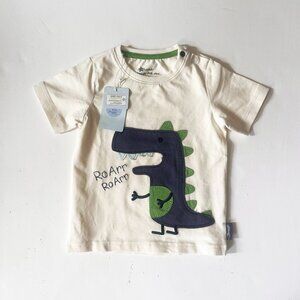 NWT: Sterntaler Dinosaur T-shirt, White, 12-18 m